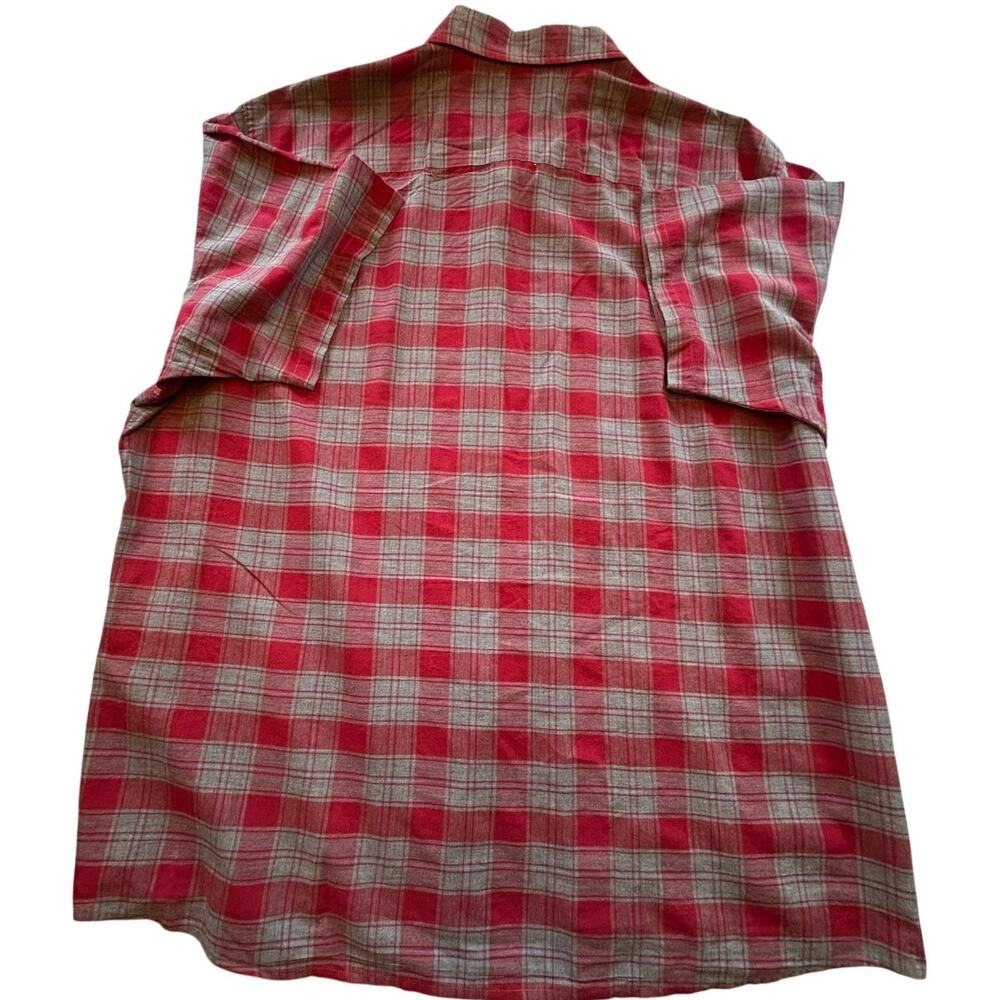 Pendleton Mens XXL Red Gray Plaid Short Sleeve Frontier Cotton Shirt - Picture 2 of 6